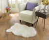 Rugs - Faux Fur Sheepskin Rug, White, 2ft  X 3ft, Machine Washable